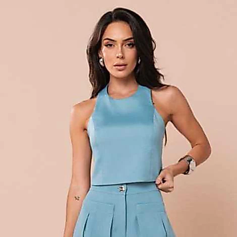 Cropped alfaiataria top social reto