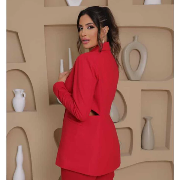 Outra vista de Blazer alfaiataria linho e viscose