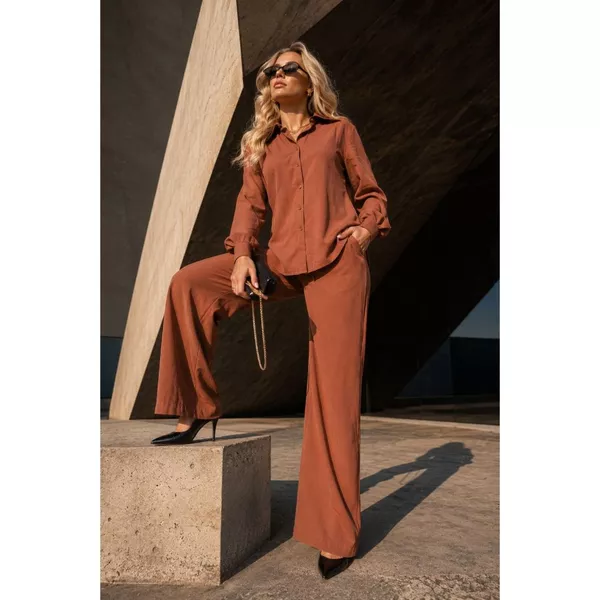Conjunto social camisa manga longa e calça alfaiataria