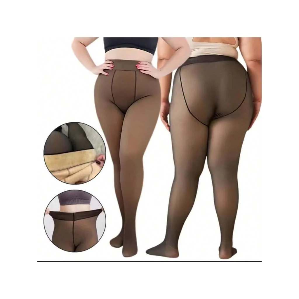 Meia-calça térmica forrada plus size